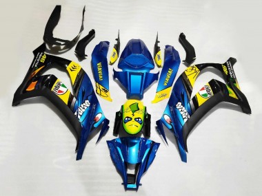 2008-2010 Kawasaki ZX10R Motorcycle Fairings - Blue Yellow Black Shark