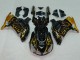 2006-2011 Kawasaki ZX14R ZZR1400 Motorcycle Fairings - Glossy Black Gold Flame