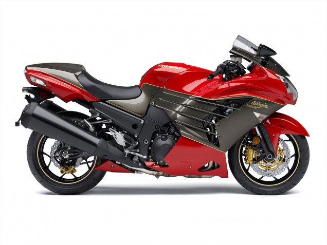 2012-2024 Kawasaki ZX14R ZZR1400 Motorcycle Fairings - Red Matte Black Gold Ninja