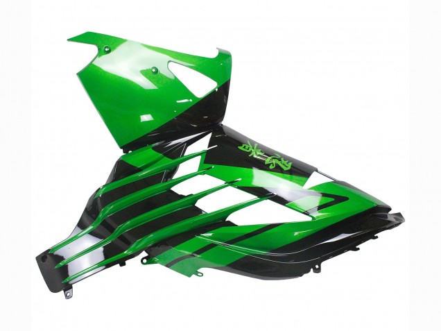 2012-2024 Kawasaki ZX14R ZZR1400 Motorcycle Fairing Kits - Green Glossy Black
