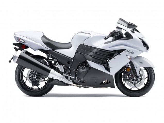 2012-2024 Kawasaki ZX14R ZZR1400 Motorcycle Fairings - White Matte Black