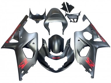 2000-2002 Suzuki GSXR1000 Motorcycle Fairings - Matte Grey Red Decal