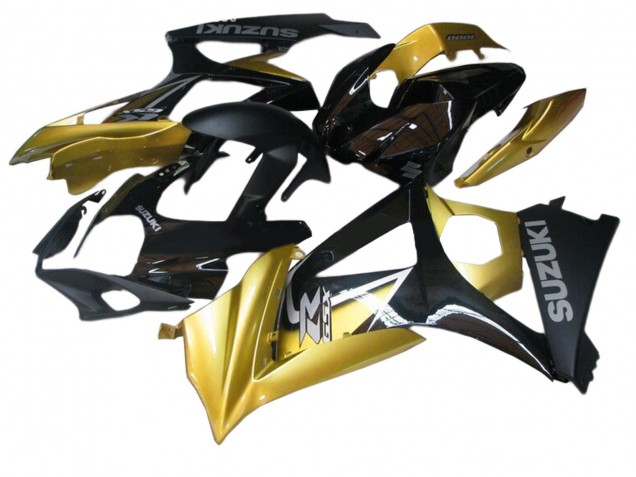 2007-2008 Suzuki GSXR 1000 Motorcycle Fairings - Gold Black Silver Decal