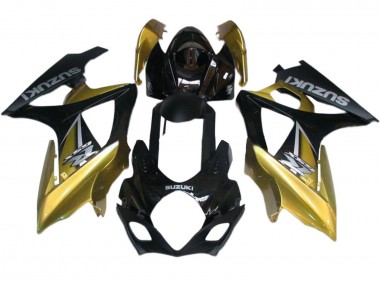 2007-2008 Suzuki GSXR 1000 Motorcycle Fairings - Gold Black Silver Decal
