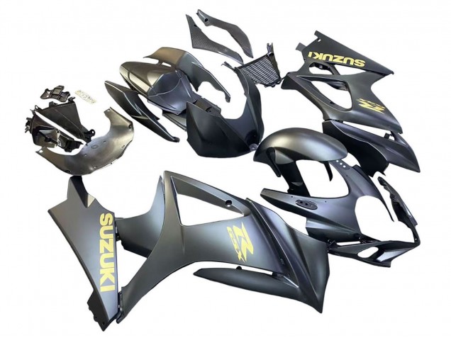 2007-2008 Suzuki GSXR 1000 Motorcycle Fairings - Matte Black Gold Decal