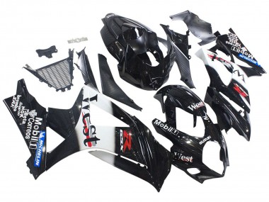 2007-2008 Suzuki GSXR 1000 Motorcycle Fairings - Glossy Black White West