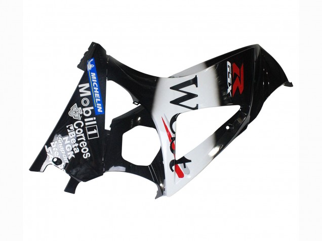 2007-2008 Suzuki GSXR 1000 Motorcycle Fairings - Glossy Black White West