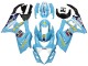2007-2008 Suzuki GSXR 1000 Motorcycle Fairings - Light Blue Yellow Black Motul Rizla