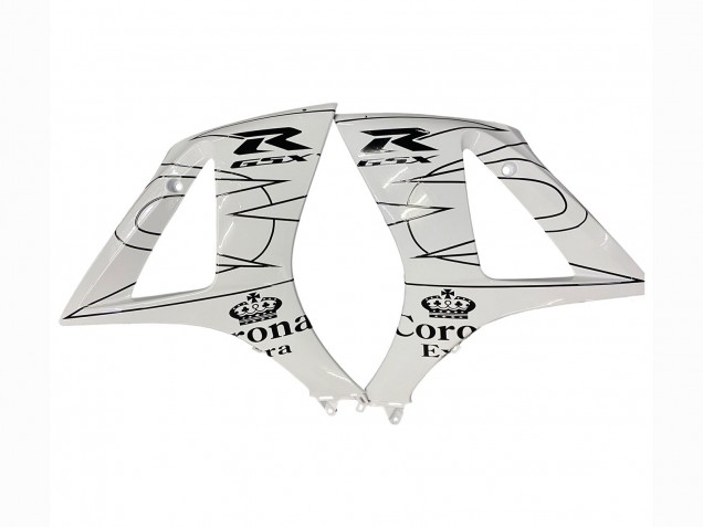 2007-2008 Suzuki GSXR 1000 Motorcycle Fairings - White Black Alstare Corona Motul