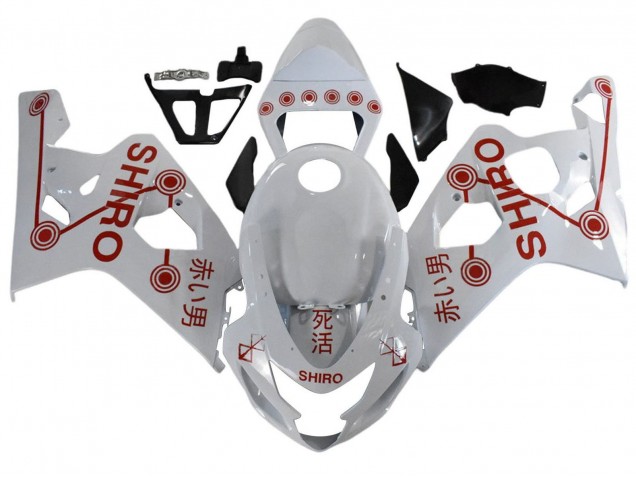 2001-2003 Suzuki GSXR 600 / GSXR 750 Motorcycle Fairings - White Red Shiro