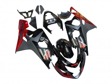 2004-2005 Suzuki GSXR 600 / GSXR 750 Motorcycle Fairings - Black Grey Red