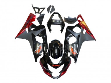 2004-2005 Suzuki GSXR 600 / GSXR 750 Motorcycle Fairings - Black Grey Red