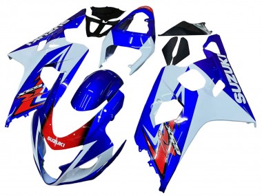 2004-2005 Suzuki GSXR 600 / GSXR 750 Motorcycle Fairing - White Blue Red