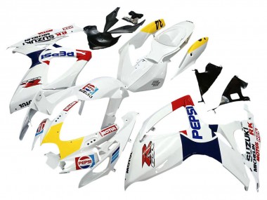 2006-2007 Suzuki GSXR 600 / GSXR 750 Motorcycle Fairings - White Red Yellow Motul