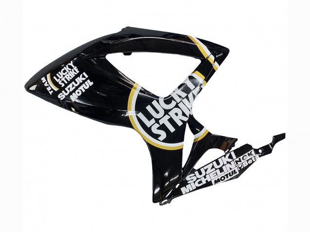 2006-2007 Suzuki GSXR 600 / GSXR 750 Motorcycle Fairings - Glossy Black White Motul Lucky Strike