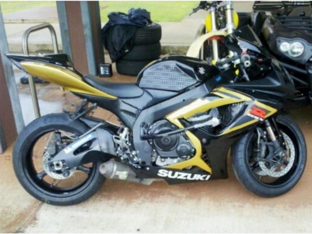 2006-2007 Suzuki GSXR 600 / GSXR 750 Motorcycle Fairings - Gold Glossy Black Red