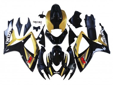 2006-2007 Suzuki GSXR 600 / GSXR 750 Motorcycle Fairings - Gold Glossy Black Red