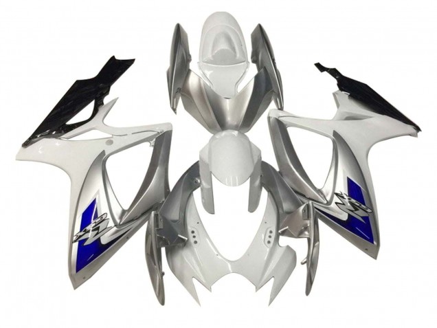 2006-2007 Suzuki GSXR 600 / GSXR 750 Motorcycle Fairings - White Silver Blue Black