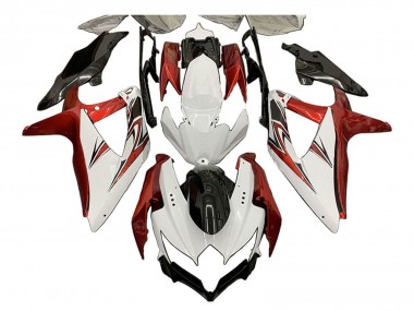 2008-2010 Suzuki GSXR 600 / GSXR 750 Motorcycle Fairings - White Orange Glossy Black