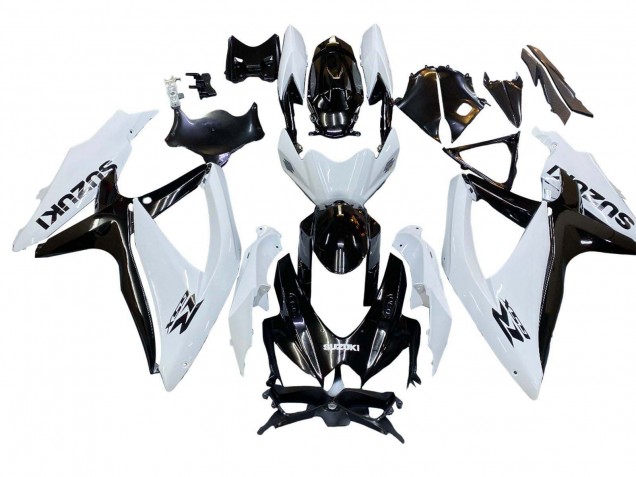 2008-2010 Suzuki GSXR 600 / GSXR 750 Motorcycle Fairing - White Black
