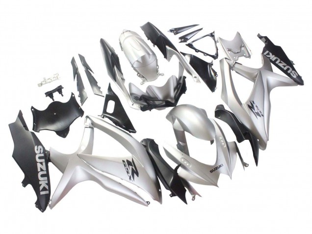 2008-2010 Suzuki GSXR 600 / GSXR 750 Motorcycle Fairings - Silver Matte Black