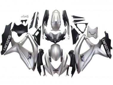 2008-2010 Suzuki GSXR 600 / GSXR 750 Motorcycle Fairings - Silver Matte Black