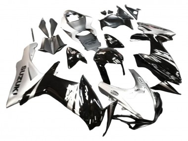2011-2024 Suzuki GSXR 600 / GSXR 750 Motorcycle Fairing - Glossy Black Silver