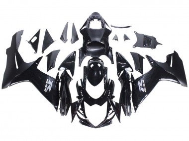 2011-2024 Suzuki GSXR 600 / GSXR 750 Motorcycle Fairings - Glossy Black Matte Black White Decal