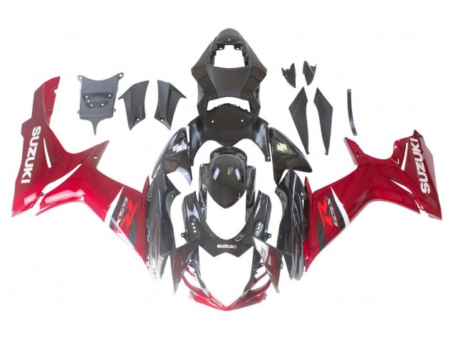 2011-2024 Suzuki GSXR 600 / GSXR 750 Bike Fairings - Red Glossy Black