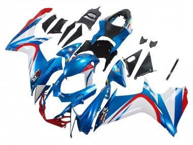 2011-2024 Suzuki GSXR 600 / GSXR 750 Motorcycle Fairings - Blue White Red