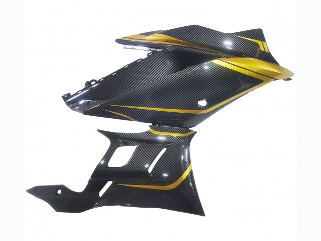 2019-2021 Yamaha YZF R3/R25 Motorcycle Fairings - Gold Black Carbon Fiber