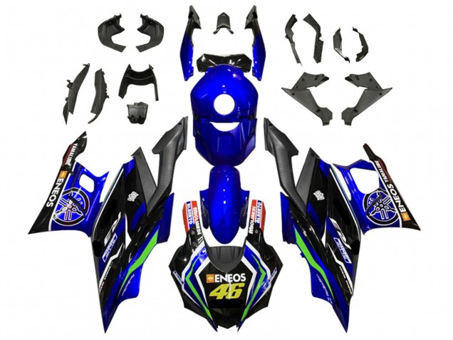 2019-2021 Yamaha YZF R3/R25 Motorcycle Fairings - Blue White Green Black ENEOS 46