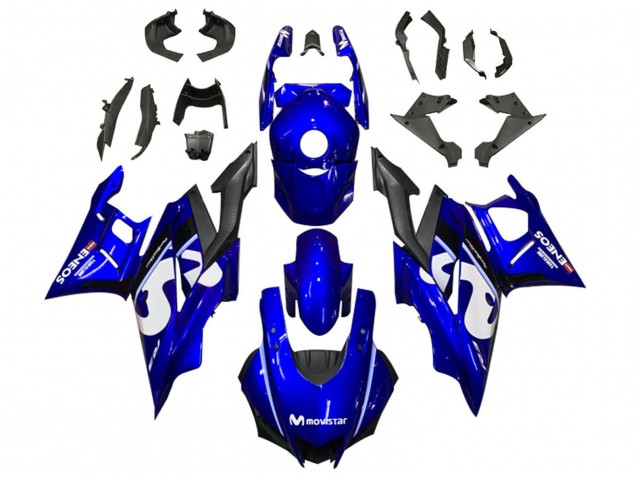 2019-2021 Yamaha YZF R3/R25 Motorcycle Fairings - Blue White Black MoviStar ENEOS