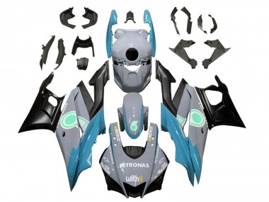 2019-2021 Yamaha YZF R3/R25 Motorcycle Fairings - Nardo Grey Blue Black Petronas
