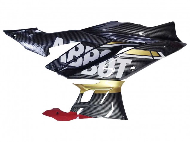 2022-2024 Yamaha YZF R3/R25 Motorcycle Fairings - Black Carbon Fiber Style Gold Red ABBOT