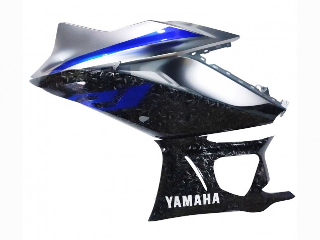 2022-2024 Yamaha YZF R3/R25 Motorcycle Fairings - Marble Black Silver Blue Forged Carbon Fiber Style