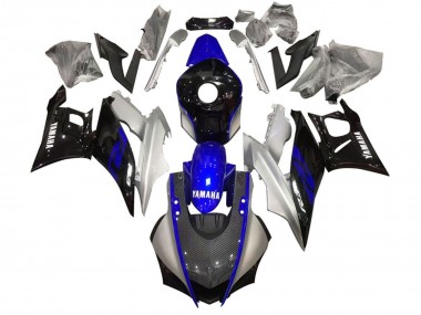 2022-2024 Yamaha YZF R3/R25 Motorcycle Fairing - Silver Blue Black Carbon Fiber Style