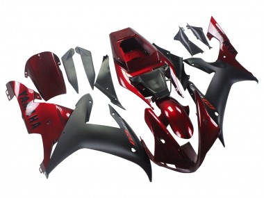 2002-2003 Yamaha YZF 1000 R1 Motorcycle Fairing Kits - Red Matte Black