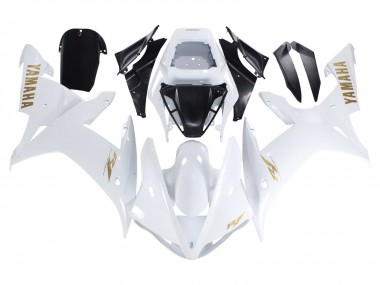 2002-2003 Yamaha YZF 1000 R1 Motorcycle Fairings - White Gold Decals