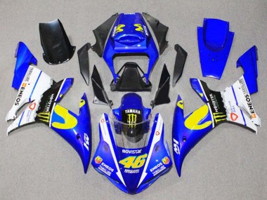 2002-2003 Yamaha YZF 1000 R1 Motorcycle Fairings - Blue White Black Yellow Monster 46