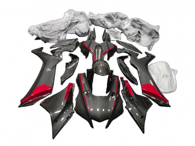 2020-2025 Yamaha YZF 1000 R1 Motorcycle Fairings - Black Carbon Fiber Red