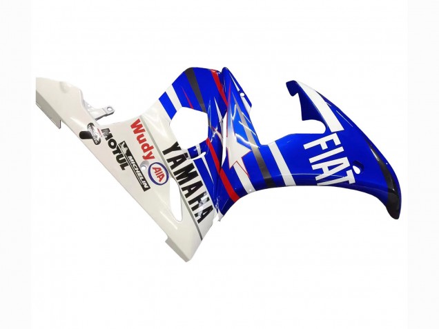 2003-2004 Yamaha YZF R6 Motorcycle Fairings - White Blue Fiat Motul Kastinee