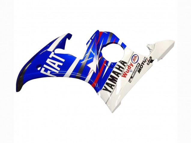 2003-2004 Yamaha YZF R6 Motorcycle Fairings - White Blue Fiat Motul Kastinee