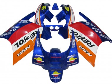 1988-1989 Honda NSR250R Motorcycle Fairings - Orange White Red Blue Repsol