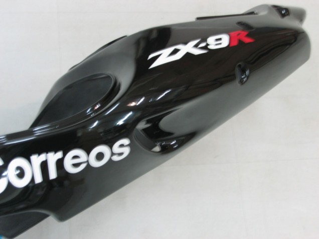 2000-2001 Kawasaki ZX9R Motorcycle Fairings - Glossy Black White West