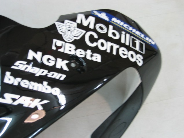 2000-2001 Kawasaki ZX9R Motorcycle Fairings - Glossy Black White West