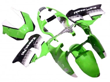2000-2001 Kawasaki ZX9R Motorcycle Fairings - Green White Black