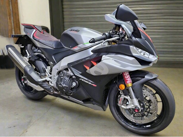 2021-2024 Aprilia RSV4 1100 Motorcycle Fairings - Glossy Silver Matte Black