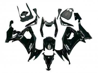 2008-2010 Kawasaki ZX10R Motorcycle Fairings - Glossy Black White Decal