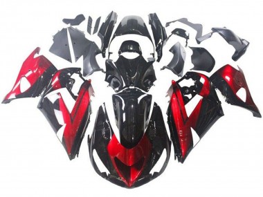 2006-2011 Kawasaki ZX14R ZZR1400 Motorcycle Fairings - Red Glossy Black